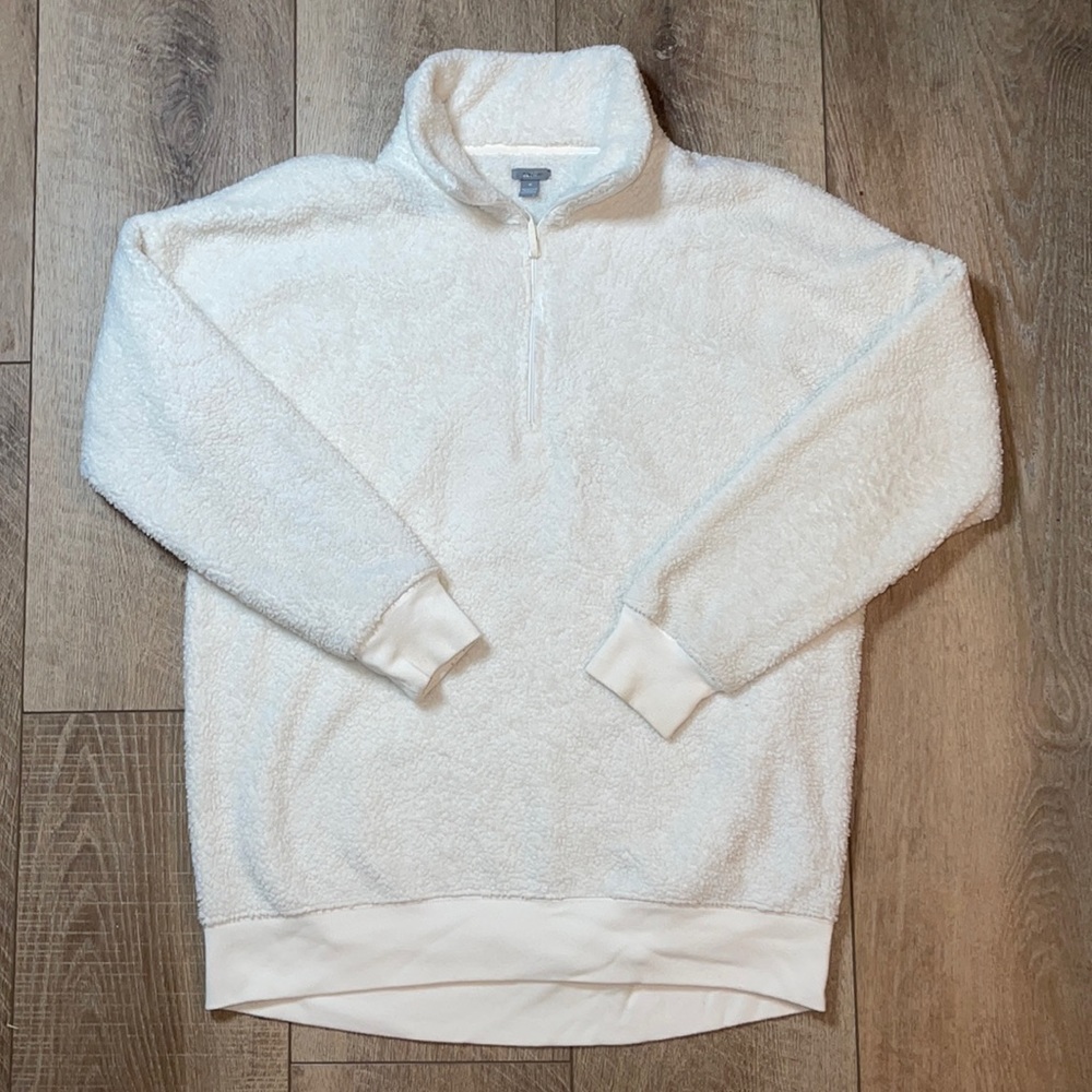 Aerie Sherpa Half Zip Pullover Sweater